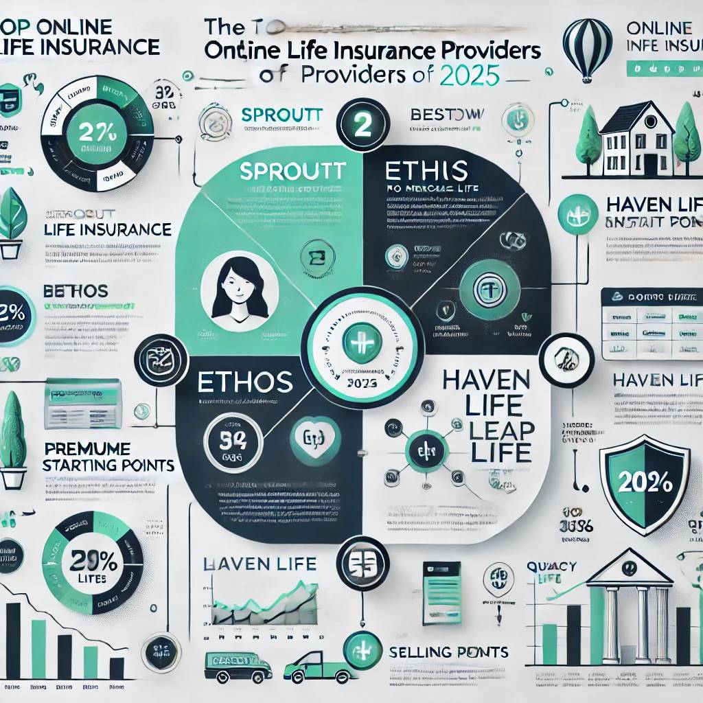 The infographic for Best Online Life Insurance Companies